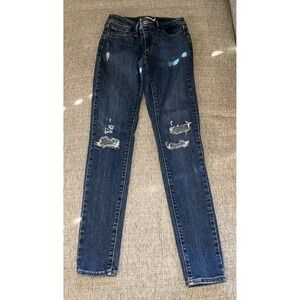 Levi's Women's 711 Skinny Fit Denim Jeans Mid-rise Size 26 Distressed